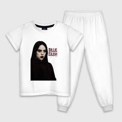 Пижама хлопковая детская Билли Айлиш готический стиль, цвет: белый