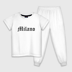 Пижама хлопковая детская Milan - Italy, цвет: белый