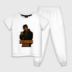 Пижама хлопковая детская XXXTentacion gangsta, цвет: белый
