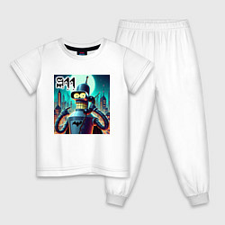 Пижама хлопковая детская Бендермен оператор службы спасения, цвет: белый