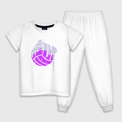 Пижама хлопковая детская Purple ball, цвет: белый