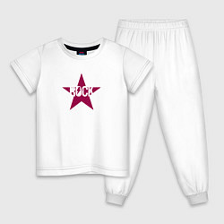 Пижама хлопковая детская Rock star in vinous, цвет: белый