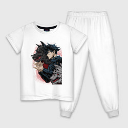 Пижама хлопковая детская Фушигуро Мегуми, цвет: белый