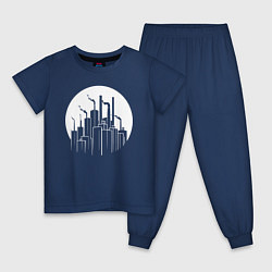 Пижама хлопковая детская Лунный завод, цвет: тёмно-синий