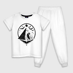 Пижама хлопковая детская Сфинкс в пирамиде, цвет: белый