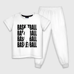 Пижама хлопковая детская Basketball, цвет: белый