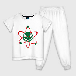 Пижама хлопковая детская Злой атом, цвет: белый