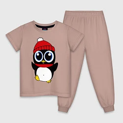 Детская пижама Удивленный пингвинчик