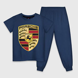 Пижама хлопковая детская Porsche, цвет: тёмно-синий