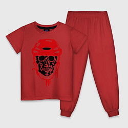 Пижама хлопковая детская Мертвый хоккеист, цвет: красный