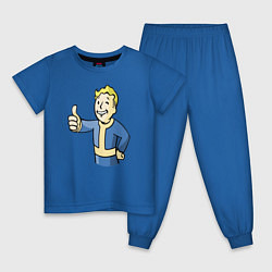 Пижама хлопковая детская Fallout vault boy, цвет: синий