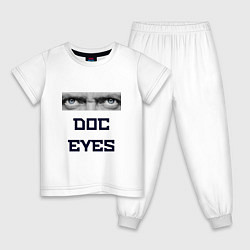 Пижама хлопковая детская Doc Eyes, цвет: белый