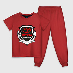 Пижама хлопковая детская Тойота моторс герб, цвет: красный