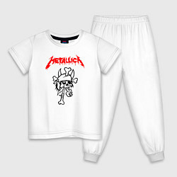 Пижама хлопковая детская Metallica: Pushead Skull, цвет: белый