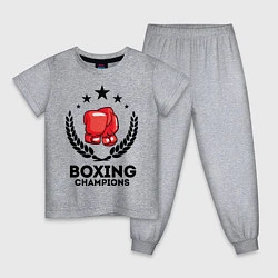 Пижама хлопковая детская Boxing Champions, цвет: меланж