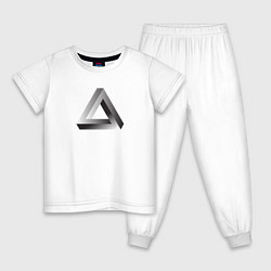 Пижама хлопковая детская Треугольник Пенроуза, цвет: белый