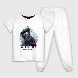 Пижама хлопковая детская The Witcher 3, цвет: белый