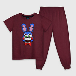 Пижама хлопковая детская Toy Bonnie FNAF, цвет: меланж-бордовый