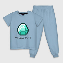 Пижама хлопковая детская Minecraft Diamond, цвет: мягкое небо