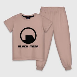 Пижама хлопковая детская Black Mesa: Logo, цвет: пыльно-розовый