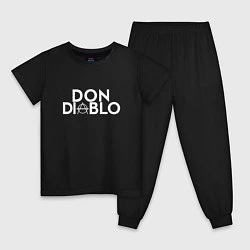 Пижама хлопковая детская Don Diablo, цвет: черный