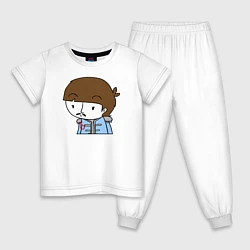 Пижама хлопковая детская Paul McCartney Boy, цвет: белый