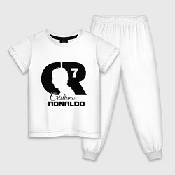Пижама хлопковая детская CR Ronaldo 07, цвет: белый
