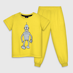 Пижама хлопковая детская Iron Bender, цвет: желтый