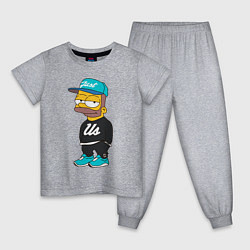 Пижама хлопковая детская Bart Just Us, цвет: меланж