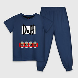 Пижама хлопковая детская DUFF-Man, цвет: тёмно-синий