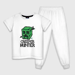 Пижама хлопковая детская Creeper hunter, цвет: белый