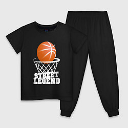 Пижама хлопковая детская Баскетбол, цвет: черный