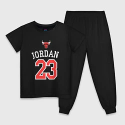 Пижама хлопковая детская Jordan 23, цвет: черный