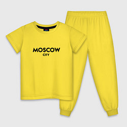 Пижама хлопковая детская Moscow City, цвет: желтый
