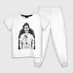 Пижама хлопковая детская Четыре зомби, цвет: белый