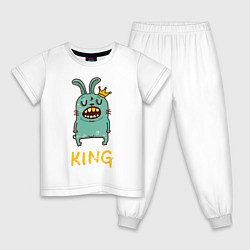 Пижама хлопковая детская Rabbit King, цвет: белый