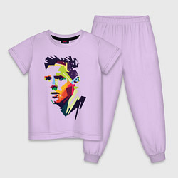 Пижама хлопковая детская Lionel Messi: fun-art, цвет: лаванда