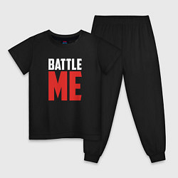Пижама хлопковая детская Battle Me, цвет: черный