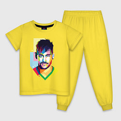 Пижама хлопковая детская Neymar: fun-art, цвет: желтый