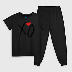 Пижама хлопковая детская XO, цвет: черный