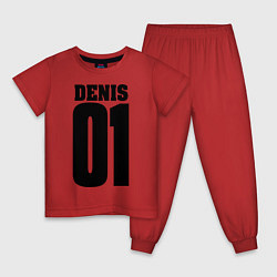 Пижама хлопковая детская Денис 01, цвет: красный