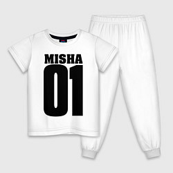 Пижама хлопковая детская Миша 01, цвет: белый