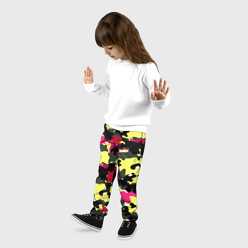 Детские брюки Камуфляж: контраст цветов / 3D-принт – фото 3
