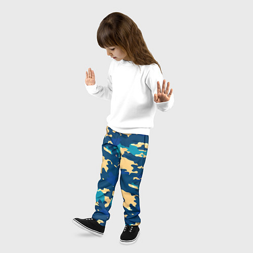 Детские брюки Камуфляж: голубой/желтый / 3D-принт – фото 3