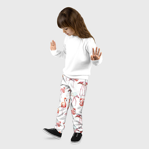 Детские брюки Действия фламинго / 3D-принт – фото 3