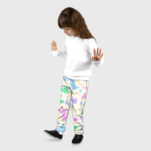 Детские брюки Узор с домашними питомцами / 3D-принт – фото 3