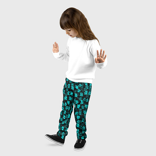 Детские брюки Инопланетная письменность / 3D-принт – фото 3