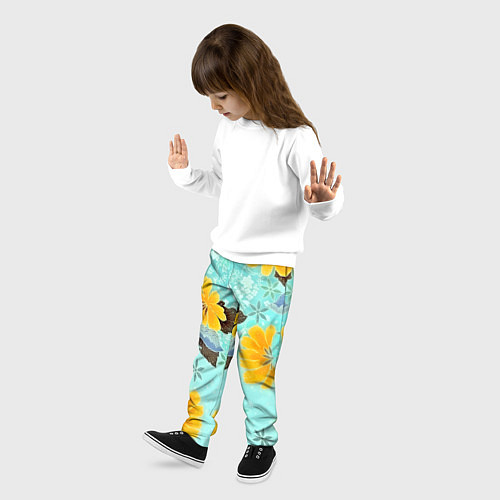 Детские брюки Цветочный узор / 3D-принт – фото 3