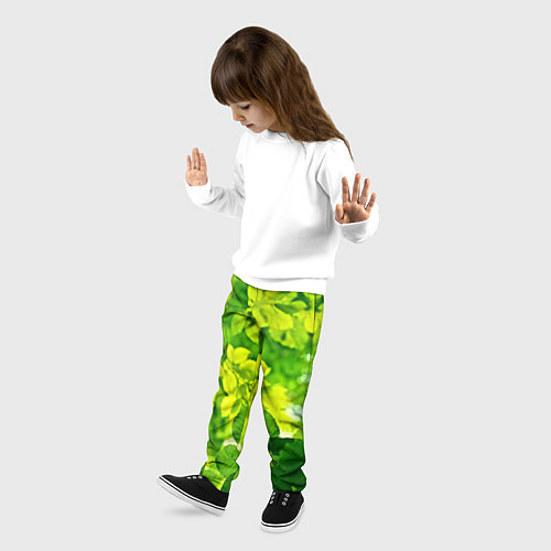 Детские брюки Зелёные листья / 3D-принт – фото 3