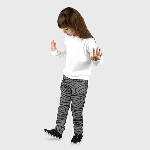Детские брюки Gray pattern / 3D-принт – фото 3